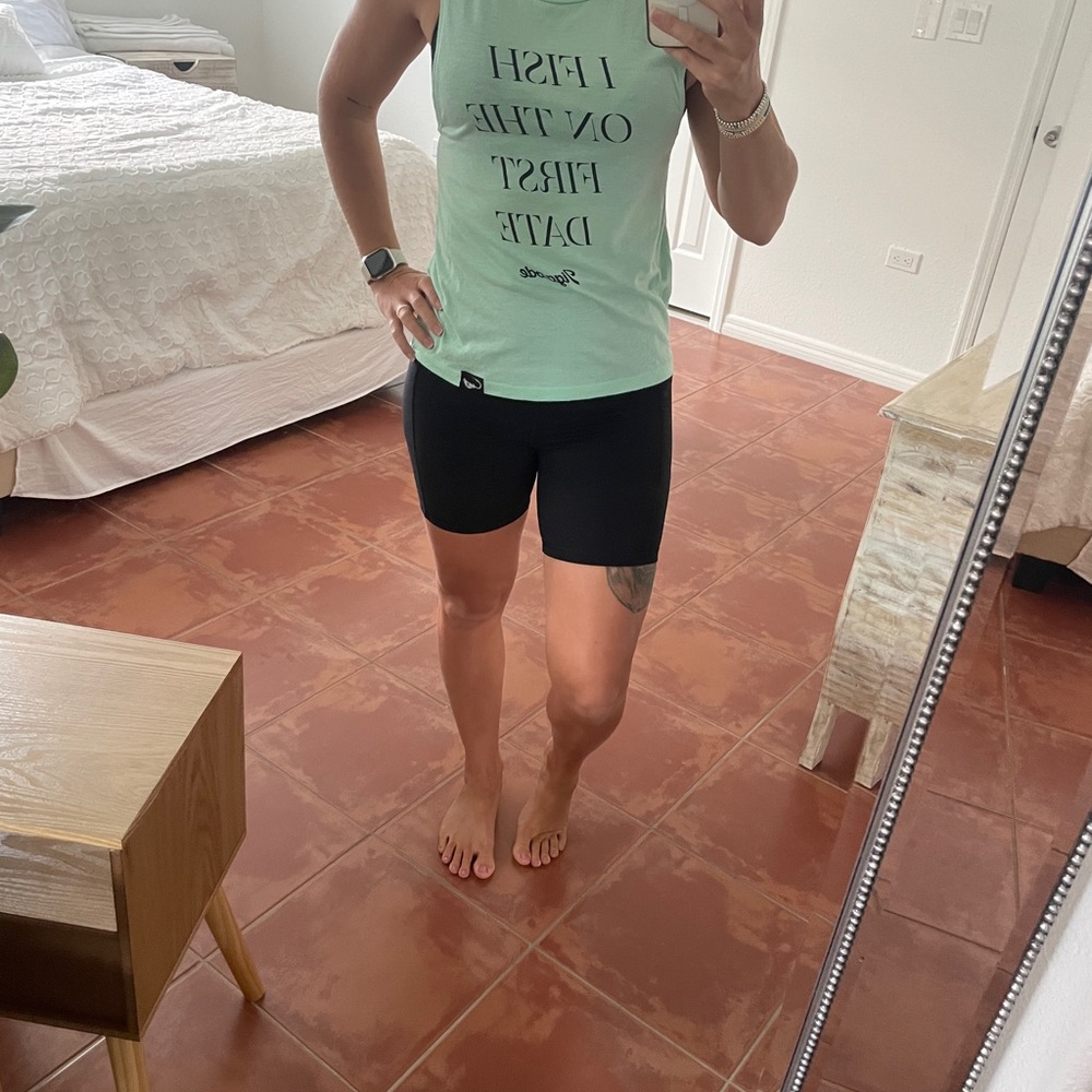 Mint Green Graphic Muscle Tank Top